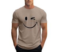 2026 - Maglietta da uomo casual con maniche corte girocollo design, confortevole, elastica, per tutti i giorni, per la primavera estate T Shirt bodybuilding uomo, cachi, 3XL