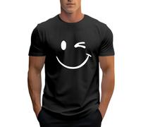 2026 - Maglietta da uomo casual con maniche corte girocollo design, confortevole, elastica, per tutti i giorni, per la primavera estate T Shirt bodybuilding uomo, Nero , S