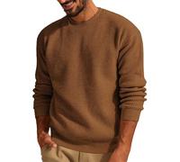 2026 Mens Basic Plain Polo Top Uomo Autunno Inverno Moda Maglia Risvolto A Righe Camicia A Maniche Lunghe Da Uomo Maglia Top Henley Camicetta per Uomo 2026 Golf Tee, Marrone, S