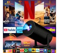 2026 Mini Proiettore Smart, Decodifica 4K e Nativa 360P HD, WiFi Bluetooth 5.0, Correzione Automatica Keystone, App Integrate, Portatile per iPhone/Android/TV Stick, Proiettore per Cinema Domestico, C