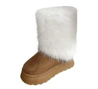 2026 Moda Donna Casual Inverno Sport All'aperto Colorato Caldo Lana Come Stivali Metà Polpaccio Scarpe (3), bianco, 48.5 EU