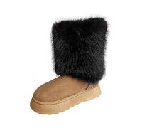 2026 Moda Donna Casual Inverno Sport All'aperto Colorato Caldo Lana Come Stivali Metà Polpaccio Scarpe (3), Nero , 48.5 EU