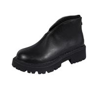 2026 Moda Inverno Donna Stivaletti Spessa Suola Mid Heel Slip On Short Solid Casual Style, Nero , 39 EU