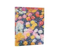 2026 Monet's Chrysanthemums Ultra 12-month Day-at-a-Time Softcover Flexi Dayplanner 2026 (Elastic Band Closure)