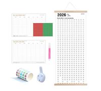 2026 Monthly Calendar, Big Wall Planner, Sticker-pen Set Organizer, Easy Scheduling Feature, Home Office School Apartment Use For