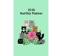2026 Monthly Planner:12 Month Schedule Organizer From January 2026 to December 2026|5x8 Size|Tropical Flowers Cute Cats