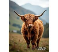 2026 Monthly Planner: One Year Calendar Schedule Organizer 12 Months from January to December 2026 | Highland Cow Themed