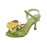 2026 Mother of The Bride Donne Europee e Retro Mary Jane Décolleté Comode Brevetto Formale Vacanza Eventi Larghi Tacchi Donna Soletta Imbottita Ufficio Lavoro, Verde, 38 EU