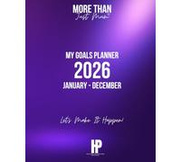 2026 MTJM Purple Goals Planner- 8" x 10" Week to View Dated Planner/Diary - Set, Track & Achieve Your Goals - Monthly Reflection To Keep On Track - ... Goals & Progress, Moon Phase, Notes Section