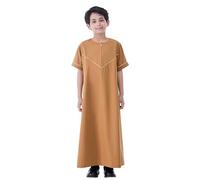 2026 Musulmani Ragazzi Robe Bambini Costume Ramadan Maniche Corte Abiti da Preghiera Abaya Camicia Lunga Abaya Abito da Preghiera Medio Oriente Manica Lunga Vestiti Cosplay Travestimento B625