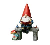 2026 Nano da giardino con farfalle, giocosa statuetta da giardino in resina per terrazza, scrivania, libreria, per gli amanti dei libri (bianco, 15 cm)