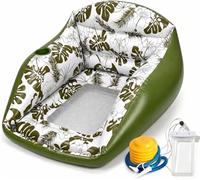 2026 NEW 3-in-1 Inflatable Pool Lounge Chair for Adults, U-Shaped Water Hammock with Free Air Pump & Waterproof Phone Pouch, Heavy Duty Floating Couch with Cup Holder, 350 LBS Capacity (Green)