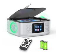 [2026 NEW] ARAFUNA Lettore CD portatile per la casa, Boombox ricaricabile, lettore CD Bluetooth con altoparlanti, piccolo radio, display LED a colori, telecomando, supporta FM/USB/AUX