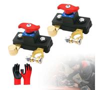 2026 New Car Battery Disconnect Switch, Universal Battery Disconnect & Leak Protector, Manual Rotary Battery Shut Off Switch 12v/24v, for Cars, Trucks, RVs, Boat (2, Pure copper)