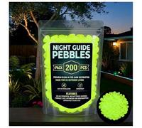 2026 New Colorful Glow-in-the-Dark Garden Stones - Glowing Pebbles for Garden, Pathway, Fish Tank & Outdoor Decor, Safe & Reusable Night Guide (Yellow,200)