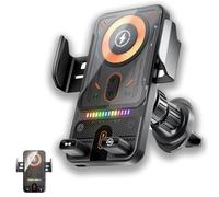 2026 New Cool Car Wireless Fast Charging Holder, Motorized 90° Rotating Air Vent Phone Holder for Smartphones, Switch Between Horizontal Vertical (Black)