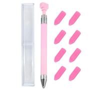 2026 New Diamond Art Refillable Wax Pen, Auto Refill Wax Pencil with 8 Pcs Reusable Wax for Nail DIY Craft & Diamond Painting, Long-Lasting & Rapidly Picks Up Beads and Gems (Pink)
