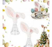 2026 New Easter Tree Topper Bunny Ears - Plush Rabbit Hugged Carrot Decorations with Metal Base - Cute Spring Easter Tree Ornaments for Holiday Home Party Supplies (2cps)