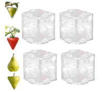 2026 New Fruit Shaping Mold for Growing Unique, 4pcs Reusable Transparent Plastic Shapers for Tomatoes & Strawberries, Cubic & Triangular Garden Vegetable Shape Molds (cube)