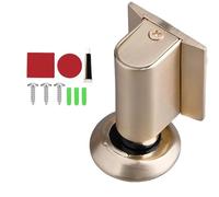2026 New Magnetic Door Wedge Stopper, Doors Stoppers for Bottom of Door, No Drill Invisible Doorstops for Inside Doors, Heavy Duty Magnetic Door Catch Holder to Keep Doors Open (Brushed Gold)