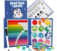 2026 New Magnetic Fraction Demonstration Book, 102 Pcs Magnetic Fractions Tiles & Fraction Circles for Kids, Educational Puzzle Math Fractions Manipulatives Disc Set for Elementary School (A)