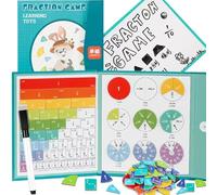 2026 New Magnetic Fraction Demonstration Book, 102 Pcs Magnetic Fractions Tiles & Fraction Circles for Kids, Educational Puzzle Math Fractions Manipulatives Disc Set for Elementary School (F)