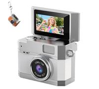 2026 New Mini Digital Camera, Thumb-Sized Retro Cameras with 180° Flip Screen Mini Camera,1080P Pocket Keychain Cameras with Built-in Flash (64G,White)