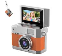 2026 New Mini Digital Camera, Thumb-Sized Retro Cameras with 180° Flip Screen Mini Camera,1080P Pocket Keychain Cameras with Built-in Flash (No card,Orange)