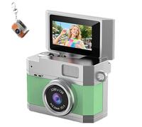 2026 New Mini Digital Camera, Thumb-Sized Retro Cameras with 180° Flip Screen Mini Camera,1080P Pocket Keychain Cameras with Built-in Flash (No card,Green)