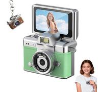 2026 New Mini Digital Camera with 1.47 in Flip LCD Screen 1080p, Mini Keychain Retro Camera, Built-in Flash, Strap and Keychain, Record The Beautiful Moments of Life (Green,128G)