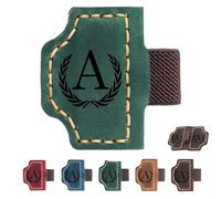 2026 New Personalized Magnetic Leather Pen Holder Bookmarks - 26 Letters Custom Bookmarks with Name Initial Engraved for Readers, Book Lovers (Green,A)