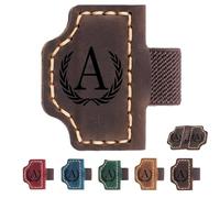 2026 New Personalized Magnetic Leather Pen Holder Bookmarks - 26 Letters Custom Bookmarks with Name Initial Engraved for Readers, Book Lovers (Dark Brown,Q)