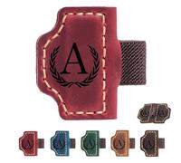2026 New Personalized Magnetic Leather Pen Holder Bookmarks - 26 Letters Custom Bookmarks with Name Initial Engraved for Readers, Book Lovers (Red,V)