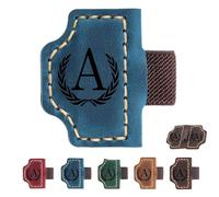 2026 New Personalized Magnetic Leather Pen Holder Bookmarks - 26 Letters Custom Bookmarks with Name Initial Engraved for Readers, Book Lovers (Blue,C)