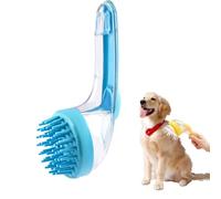 2026 New Pet Bath Brush, 2 in 1 Dog Bathing Grooming Massage Brush with Shampoo Dispenser, Dog Scrubber for Long Short Haired Dogs Cats (Blue,Coarse Tooth)