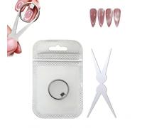 2026 New Ring-Shaped Cat Eye Magnet for Nails - Strong Y & Ring Nail Magnet Tool(Wide Beam, Heart & French Effect), Hollow Circle Cat Eye Magnets for DIY, Beginners & Professional Nail Artists (2 Set)