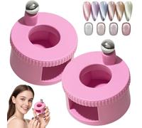 2026 New Rotating Cat Eye Magnet, Rotating Cat's Eye Magnet, Beginner Friendly Nail Tool with Uniform Magnetic Force and Excellent Light Absorption, Creating Wide Cat Eyes Effect (Pink*2)
