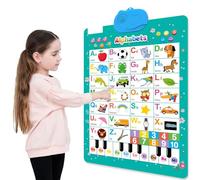 2026 New Talking Wall Chart for Kids-Interactive Electronic Alphabet Wall Chart English Learning Poster with Songs ABCs Numbers Animal Words & Piano Bilingual Toys (A)