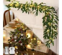 2026 New Twinkling Tree Fairy Light Olives Vine, 6ft Twinkling Tree Olive Vine, Christmas Table Decoration, for Bedroom, Living, Wedding, Indoor Outdoor Home Decor (Style B:(Olive leaf rattan lamp))