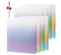 2026 New Upgrade Glitter Sticky Notes for Girl,Glitter Notepad Sticky Notes,3 * 3″Transparent Self-Stick Note,Self-Adhesive Waterproof Pads (8 Pack-A)