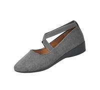 2026 New Women's Comfy Elastic Crisscross Strap Wedge Slip-On Shoes Comfortable Fashion Elastic Ankle Straps Pointed Toe Ballet Wedge Dress Shoes (1PCS/D,42)