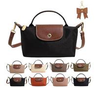 2026 New Women's Fashion ColorSolid Mini Crossbody Bag, Mini Square Shoulder Purses with Adjustable Strap, Solid Color Nylon Versatile Handbag for Women (Black)