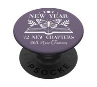 2026 New Year 12 New Chapters 365 New Chances Book Reading PopSockets PopGrip Adesivo