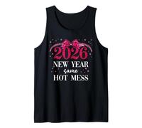 2026 New Year Same Hot Mess Mom Pink Bow Happy New Year 2026 Canotta