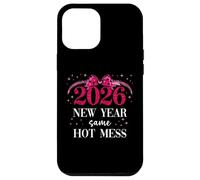 2026 New Year Same Hot Mess Mom Pink Bow Happy New Year 2026 Custodia per iPhone 12 Pro Max