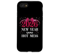 2026 New Year Same Hot Mess Mom Pink Bow Happy New Year 2026 Custodia per iPhone SE (2020) / 7/8
