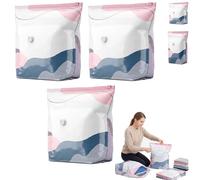 2026 No Pump Large Vacuum Storage Compression Bags, 3-Sec Press & Seal Heavy-Duty Space Saver Bags, Reusable Cube Vacuum Seal Bags for Jumbo Bedding, Comforters, Blankets & Clothes (3PCS,M)