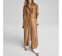 2026 Nuova camicia da donna con spacco laterale color cachi, casual chic per spiaggia, vacanza, festival di musica country, pendolarismo urbano primavera/estate, vacanza, festival di musica sulla spia