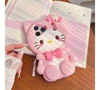 2026 Nuova custodia in silicone antiurto con design 3D creativo a fiori e gatti Hello Kitty, compatibile con Apple 17 Pro Max/16/15/14/13, scudo di protezione alla moda per il viso per le donne Iphone