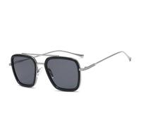 2026 nuovi occhiali da sole classici sfumati Cool Man Retro progettato occhiali da sole lenti per proteggere contro i raggi UV riflettenti, Grigio argento, Taglia unica